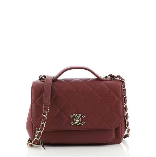 Chanel Business Affinity Flap Bag Quilted Caviar Small Red 728761
