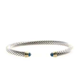 David Yurman Cable Classic Bracelet Sterling Silver with 14K Yellow Gold and Topaz 5mm