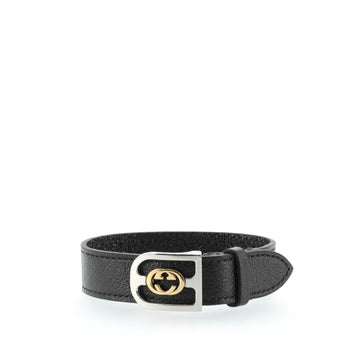 Gucci Interlocking G Bracelet Leather with Metal