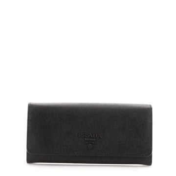 Prada Monochrome Continental Wallet Saffiano Leather Long