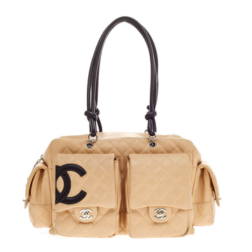 Chanel Cambon Multipocket Reporter Quilted Calfskin Medium