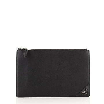 Prada Zipper Pouch Saffiano Leather Medium