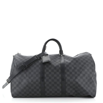 Louis Vuitton Keepall Bandouliere Bag Damier Graphite 55