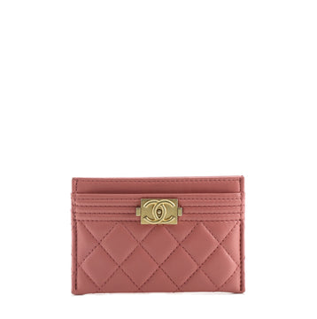 Chanel Boy Card Holder Quilted Lambskin