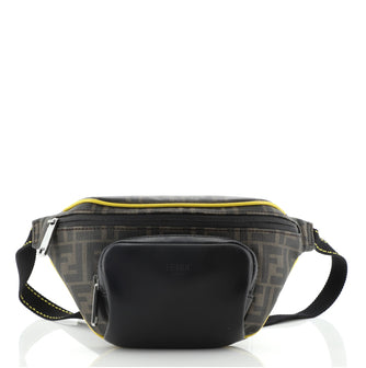 Fendi Front Pocket Waist Bag Zucca Coated Canvas and Leather