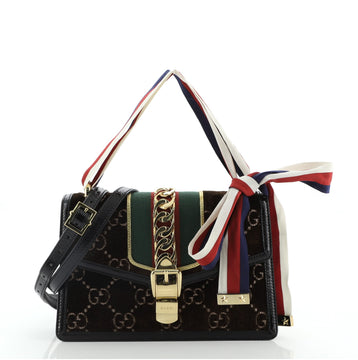 Gucci Sylvie Shoulder Bag GG Velvet Small