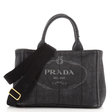 Prada Canapa Convertible Tote Denim Mini