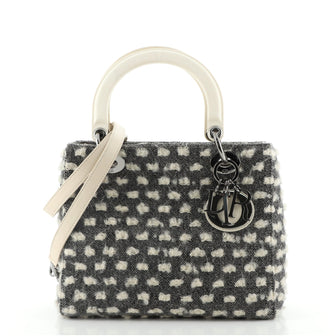 Christian Dior Lady Dior Bag Tweed with Resin Medium
