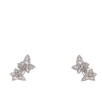 Boucheron Nature Triomphante Lierre de Paris Stud Earrings 18K White Gold and Diamonds