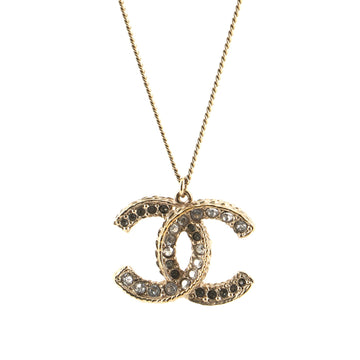 Chanel CC Long Pendant Necklace Crystal Embellished Metal and Enamel