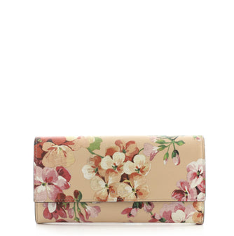 Gucci Continental Wallet Blooms Print Leather Long