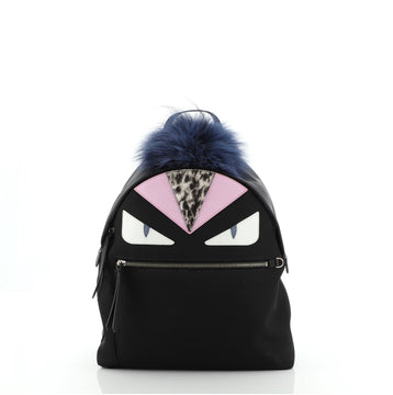 Fendi Monster Backpack Nylon with Leather and Fur Medium
