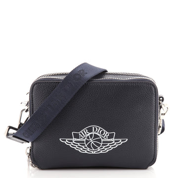 Christian Dior Air Jordan Double Zip Crossbody Pouch Printed Leather