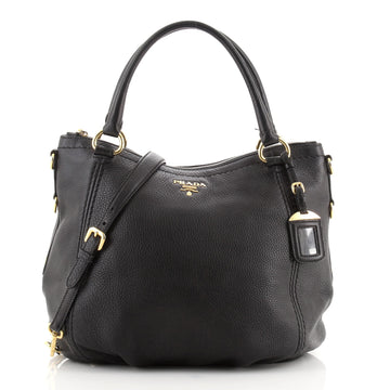 Prada Side Zip Convertible Shopper Tote Vitello Daino Large