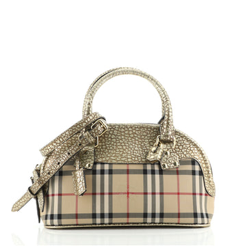 Burberry Bloomsbury Satchel Horseferry Check Canvas with Leather Small