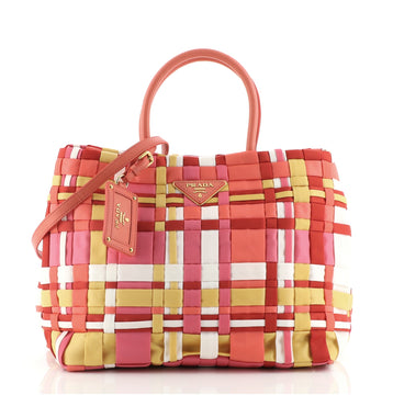 Prada Open Convertible Tote Woven Tessuto Medium