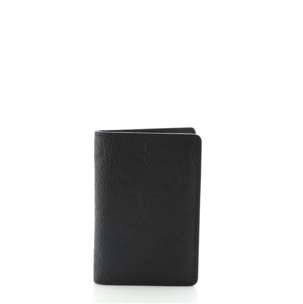 Louis Vuitton Pocket Organizer Monogram Taurillon Leather Black
