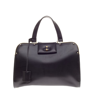 Saint Laurent Uptown Calfskin Leather Large