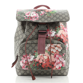 Gucci Buckle Backpack Blooms Print GG Coated Canvas Medium