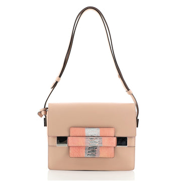 Delvaux Madame Shoulder Bag Leather with Ostrich Leg PM