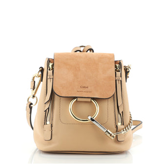 Chloe Faye Backpack Leather and Suede Mini