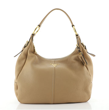 Prada Zip Top Hobo Vitello Daino Medium