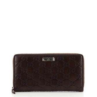 Gucci Signature Zip Around Wallet Guccissima Leather