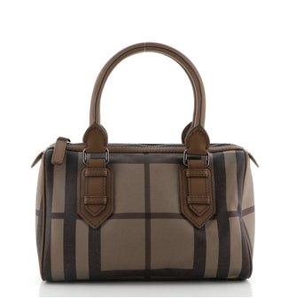 Burberry Chester Satchel Smoked Check Coated Canvas Small