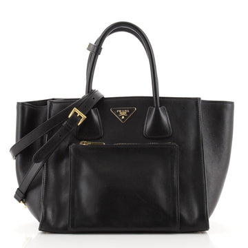 Prada Front Pocket Wing Convertible Tote Soft Calf