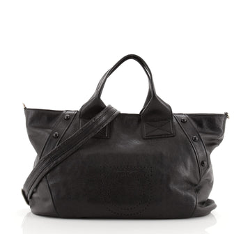 Salvatore Ferragamo Gancini Convertible Tote Perforated Leather Large