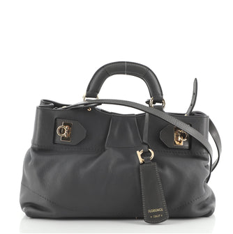 Salvatore Ferragamo W Soft Convertible Satchel Leather Large