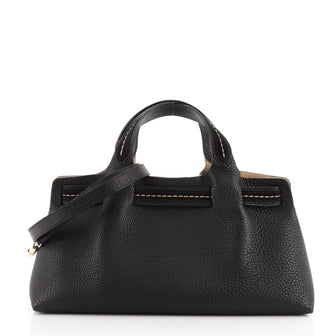 Salvatore Ferragamo Convertible Tote Pebbled Leather Large