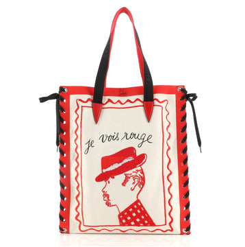 Christian Louboutin Cabalace Tote Printed Canvas with Leather