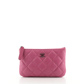 Chanel Classic O Case Pouch Quilted Caviar Mini