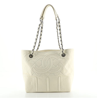 Chanel Shopping In Moscow Tote Quilted Distressed Leather Large