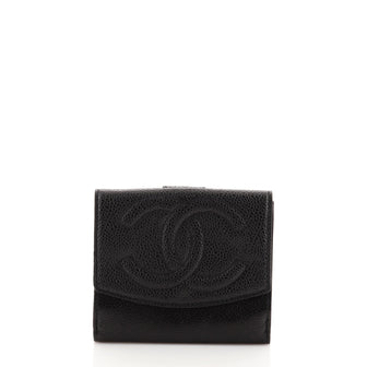 Chanel Vintage Timeless Bifold Wallet Lambskin Compact