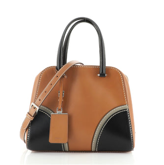 Prada Convertible Satchel Stitched City Calf Medium