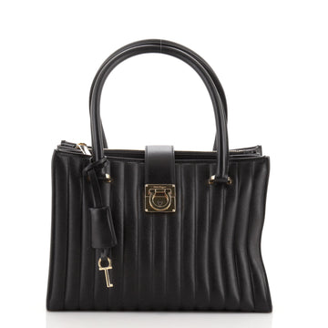 Salvatore Ferragamo Juliette Tote Vertical Quilted Lambskin Small