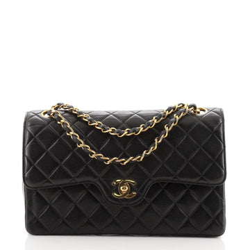 Chanel Vintage Chain Curved Double Flap Bag Quilted Lambskin Medium