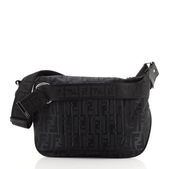 Fendi Vintage Zip Messenger Bag Medium Zucca Nylon