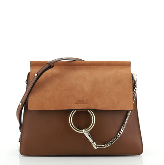 Chloe Faye Shoulder Bag Leather and Suede Medium