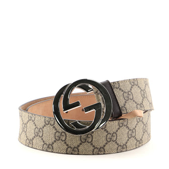 Gucci Interlocking G Belt GG Coated Canvas Wide