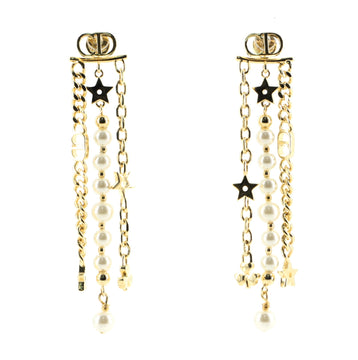 Christian Dior Danseuse Etoile Multichain Drop Earrings Metal with Faux Pearls