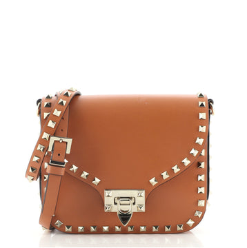Valentino Rockstud Flip Lock Flap Bag Leather Medium