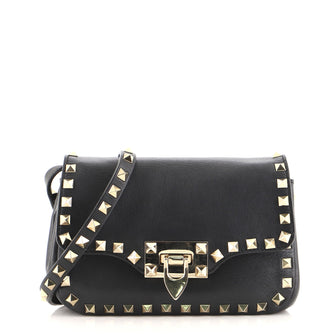 Valentino Rockstud Flip Lock Flap Bag Leather Mini
