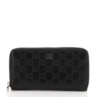 Gucci Signature Zip Around Wallet Guccissima Leather