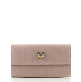 Gucci Animalier Flap Wallet Guccissima Long