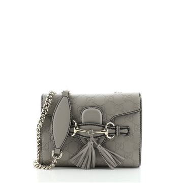Gucci Emily Chain Flap Bag Guccissima Leather Mini