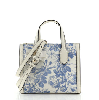 Gucci GG Ribbon Tote Printed Linen Small