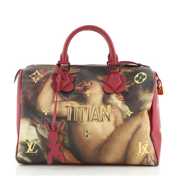Louis Vuitton Speedy Handbag Limited Edition Jeff Koons Titian Print Canvas 30